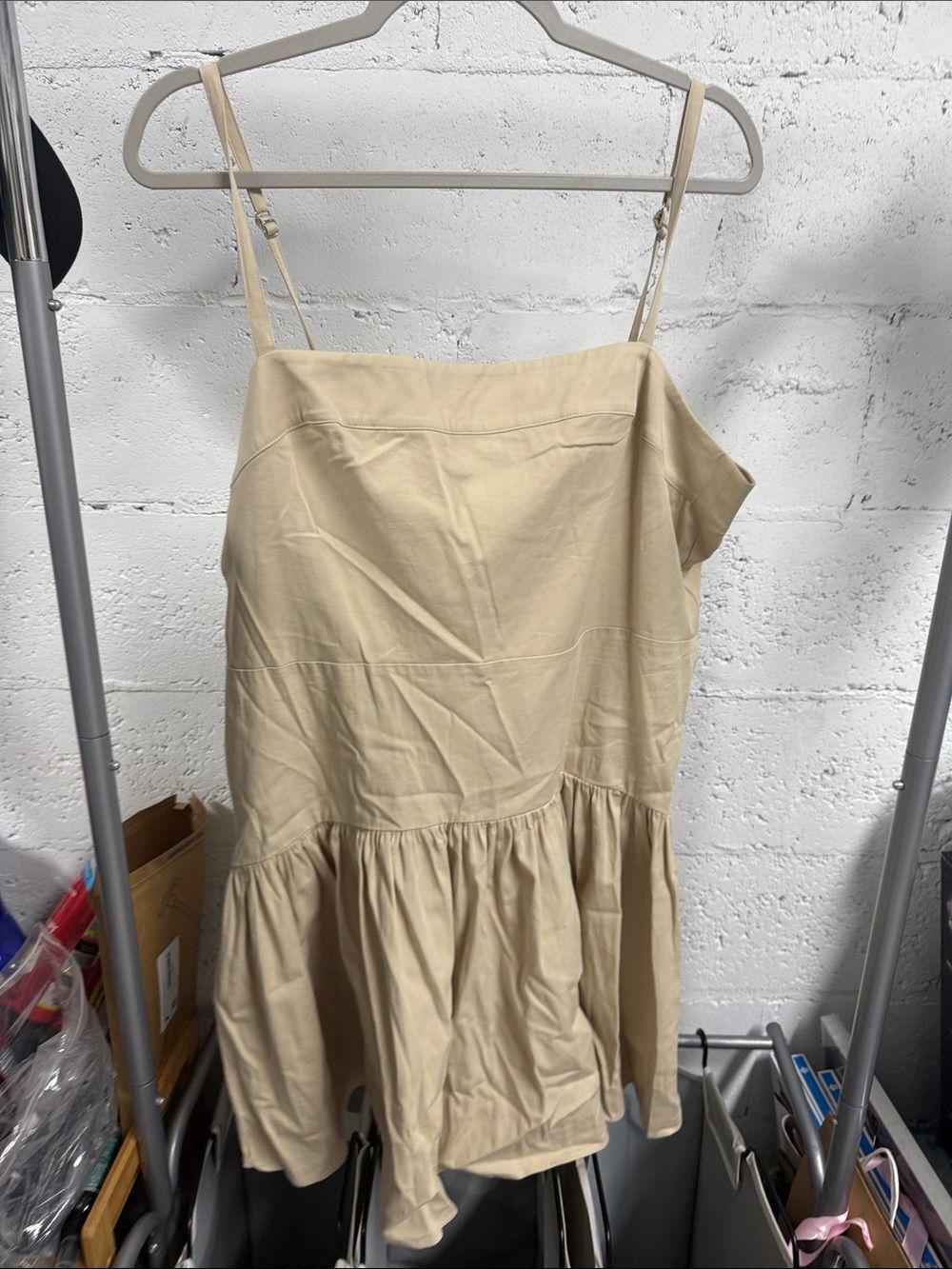 Abercrombie & Fitch XL BRAND NEW - Tags - Beige Tiered Spaghetti Strap Sundress
